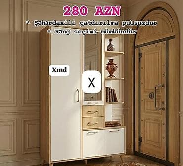 perla dolab: Dəhliz üçün çoxfunksiyalı mebel dəsti - Model: asimmetrik dolab + — 1