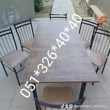 stul sekilleri: Mətbəx üçün, Dördbucaq masa, 8 stul — 3