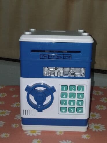 göy seyfe: Uşaq üçün elektron seyf-kasa - Rəng: mavi/ağ plastik korpus - Yuxarı — 1