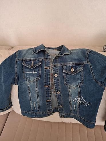 Üst geyimləri: Cins gödəkcə - Material: klassik mavi denim, yüngül solğun/washed — 1