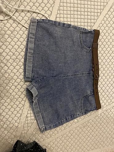 Пальто: Cins şort – klassik mavi rəng - Material: sıx denim (cins) - Kəsim — 2