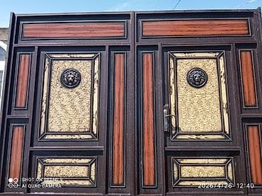 Dəmir Həyət darvazası, Mexaniki, Qapı ilə, rəng - Qəhvəyi, Kredit yoxdur, Ödənişli çatdırılma