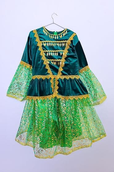 Üst geyimləri: Uşaq üçün milli rəqs geyimləri dəsti - Qızlar üçün paltar: yaşıl və — 1