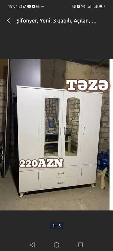 laminat qiyməti: Yeni, Açılan, 4 qapılı Düz dolab, Dolab-asılqan, Azərbaycan — 11