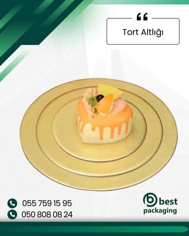 firlanan tort qabi: Tort və şiriniyyat qabı, rəng - Qızılı, Azərbaycan — 1