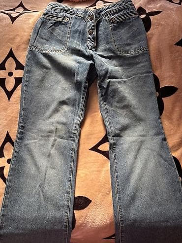 Qadın üçün göy düşük bel şalvar Y2k retro vintage model 90lar vibe