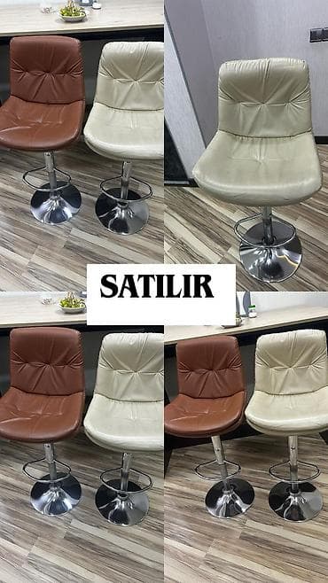 Bar taburetləri – 3 ədəd - Dizayn: arxası yumşaq quilted tikişli