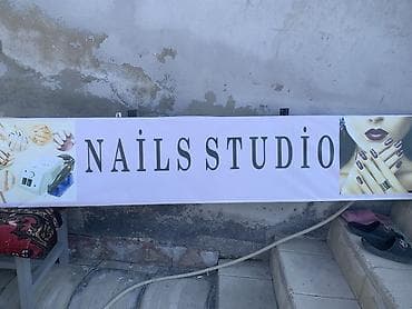 Рекламные щиты: “Nails Studio” reklam lövhəsi - Uzun, düzbucaqlı vitrin/çıxarış — 2