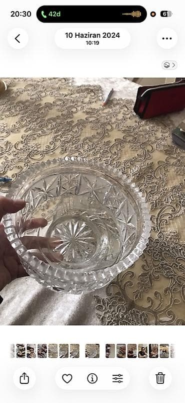 gözəl şəkillər: Kəllə-kəsər naxışlı şüşə/kristal boşqab-kasalardan ibarət dekorativ — 3