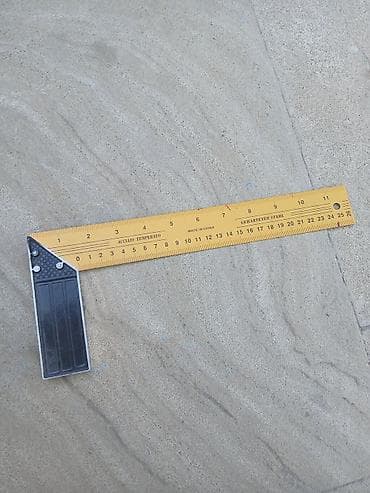 Metall bucaq ölçən xətkeş (90° gön), 25 sm - Ölçü: 0–25 sm metrik
