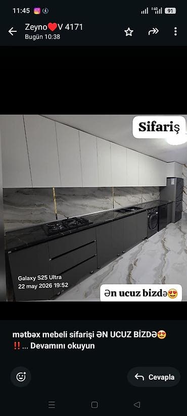 kapron bak: *mətbəx mebeli sifarişi ƏN UCUZ BİZDƏ😍 ‼️* Sifarişlə istəsəz pm — 1