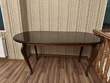 Klassik masa, Açılan, Taxta, Oval masa