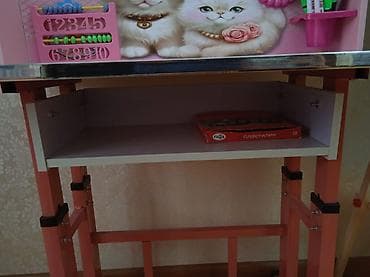 ev ucun yellencek: Uşaq üçün masa-stul dəsti və ikiüzlü lövhə parda təzədir heç — 6