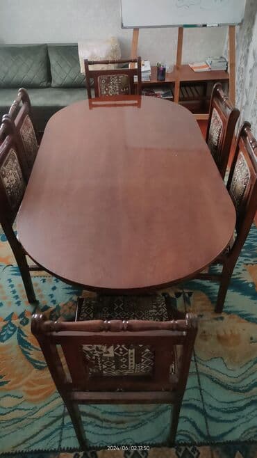 купить круглый стол в баку: Masa (stol) + 6 stul. 
Xaçmaz şəhəri.
Qiymətdə endirim olacaq, yazın — 2