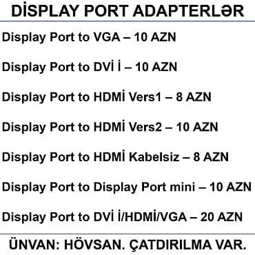 Adapterlər/Konverterlər (Çeviricilər) 📍Ünvan: Bakı şəh, Suraxanı ray — 6