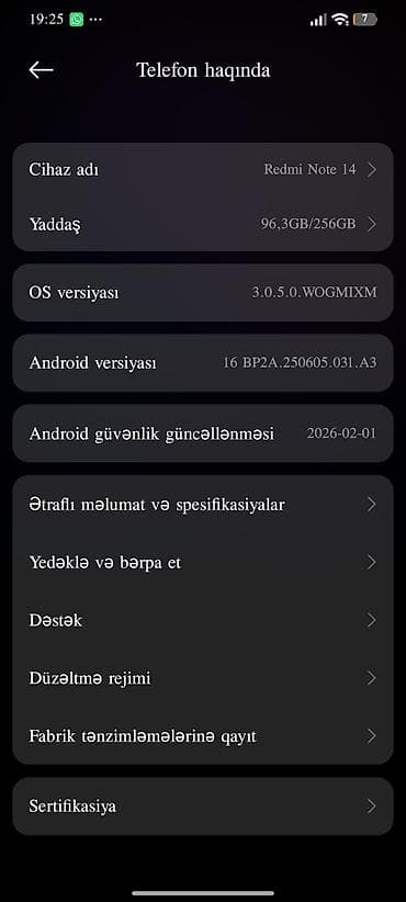 redmi note 9 lite: Redmi Note 14, 256 GB, rəng - Ağ, Sensor, Barmaq izi, İki sim kartlı — 6