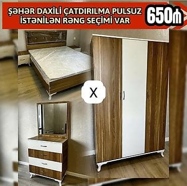 Yataq otağı mebel dəsti – 650₼ Komplekt: - İki nəfərlik çarpayı