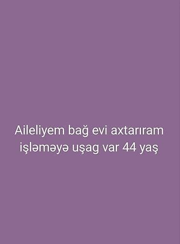 İş: Ailə üçün bağ evi axtarılır. 44 yaşlı, uşaqlı ailəyik və bağ evində — 1
