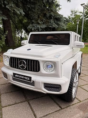 Детский мир: Uşaq elektrik maşını – Mercedes-Benz G-Class AMG üslubunda, ağ rəng — 5