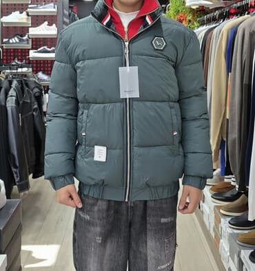 Futbolkalar: Mövsümə uyğun kişi şişmə gödəkçə - Rəng: tünd yaşıl (xaki tona yaxın) — 2