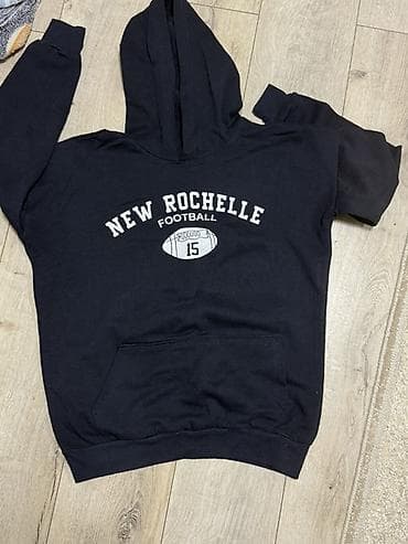 Svitşotlar: Goy kapüşonlu sweatshirt – “NEW ROCHELLE FOOTBALL” printi ilə - Rəng — 1