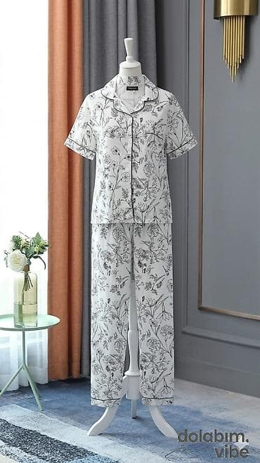 Toy paltarları və aksesuarları: Qadın pijama dəsti 3-lu dest ( koynek, salvar, sortik) - İki parçadan — 1