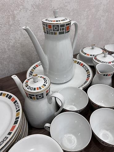 çaynı servis: Çay dəsti, rəng - Ağ, Farfor, 12 nəfərlik, Almaniya — 1