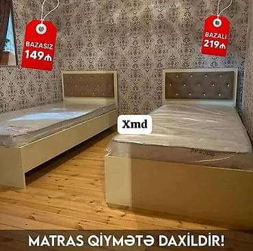 tek matraslar: Məhsul: Tək nəfərlik çarpayılar (iki variant) Xüsusiyyətlər: - Ölçü — 2