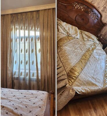 Perde hun 270 eni texmini 3m Deqiq olcu deyil. Yataq örtüyü 2 yasdiq