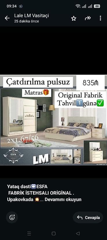 termo xalca: *Yataq dəsti➡️ESFA* *FABRİK İSTEHSALI ORİGİNAL . Upakovkada* 💥 — 1