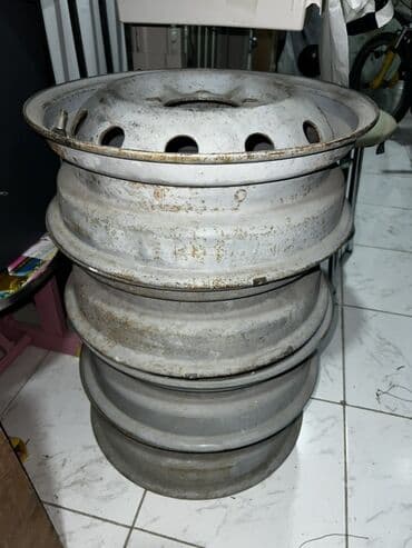 диски на ниву: Məhsul: Niva zavod disklər (4 ədəd) - Material: demir - Rəng: boz/ağ — 1