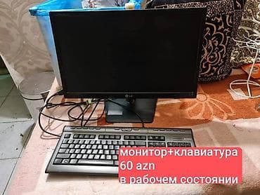 komputer setup: LG kompüter monitoru + A4Tech klaviatura dəsti - Monitor: LG Flatron — 1