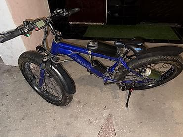 3 teker velosiped: Elektrik velosipedi – qalın təkərli “fat bike”, mavi rəng — 1