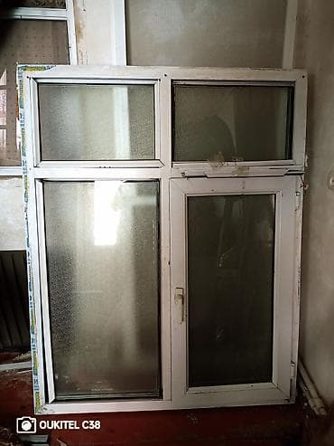 pencere sekilleri: İşlənmiş İkiqat şüşə paketi Plastik pəncərə, Еni: 120 sm, Uzunluğu: 150 sm — 1