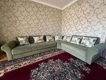 divan satisi: Künc divan – Madeyra brendi - Forma: L-şəkilli künc divan, 3 böyük — 3
