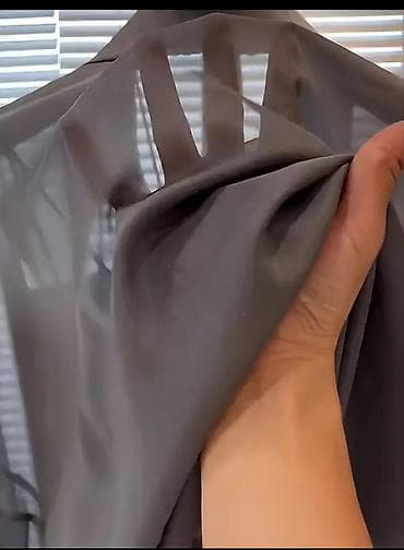 qadin donu: Qadınlar üçün şəffaf şifon köynək - Rəng: tünd boz (smouki) - Parça — 3