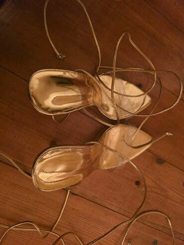 босоножки 27 размера: Размер: 40, цвет - Золотой, Б/у — 2