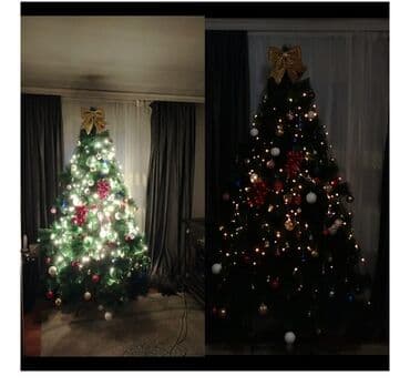 Digər ev dekoru: Yeni il yolkası – 2.10 m hündürlükdə, şam ağacı tipli. - İşıqlar və — 3