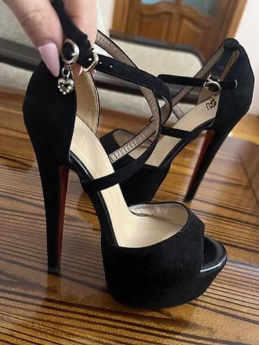 barya ayakkabı: Qadın platforma hündürdaban ayaqqabı - Rəng: qara - Material: üst — 2