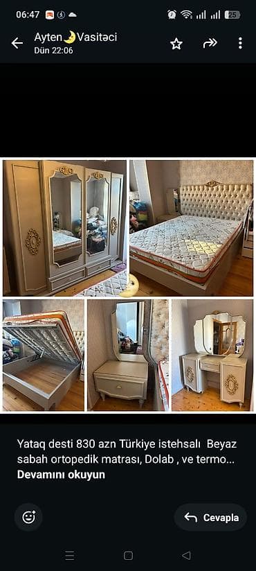 yataq tek: Yataq desti 830 azn Türkiye istehsalı Beyaz sabah ortopedik matrası — 1