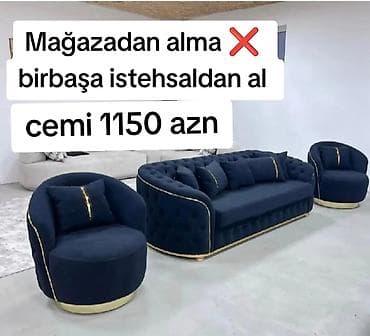 şam aqaci: Yeni, Divan, 2 kreslo, Bazasız, Açılmayan — 1