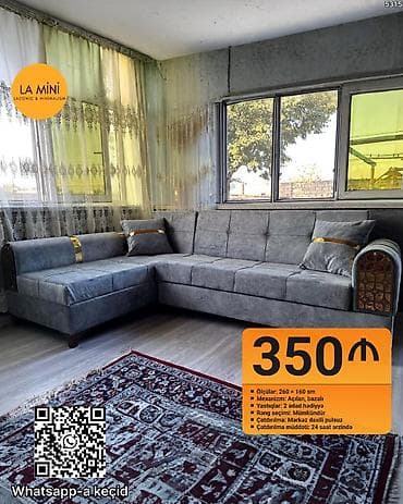 kreditle divan satisi: Künc divan, Açılan, Bazalı, Parça, Şəhərdaxili pulsuz çatdırılma — 1