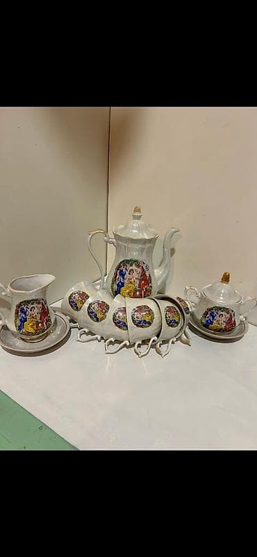 samovar cay: Çay dəsti, rəng - Ağ, 6 nəfərlik, Polşa — 1