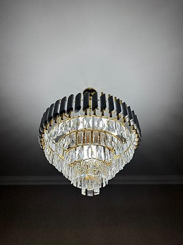 Люстра, 10 и более ламп, Хрусталь