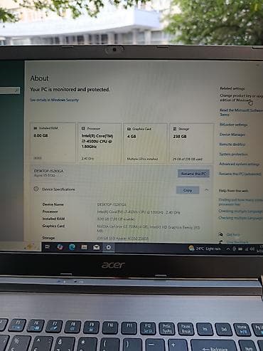 hp netbook mini: İşlənmiş Acer Aspire, 15.6 ", Intel Core i7, 256 GB, Ünvandan götürmə, Pulsuz çatdırılma, Ödənişli çatdırılma — 2