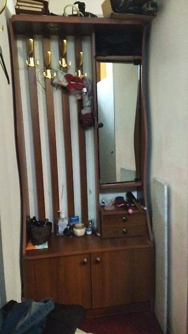 açarlı dolab: 2 qapılı, Güzgülü, Qəhvəyi, Digər material, Açılan, Düz dolab — 1