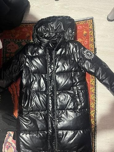 kişi kurtkasi: Kişi üçün uzun qış parkası – qara rəng - Parlaq, suya və küləyə — 3