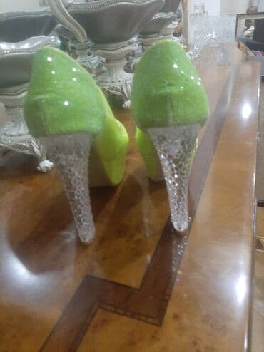 женские золотистые туфли: Туфли, Размер: 37, цвет - Зеленый, Новый — 1