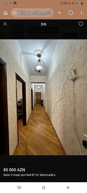 mingecevirde ucuz evler: 3 otaqlı, Yeni tikili, 83 kv. m — 3