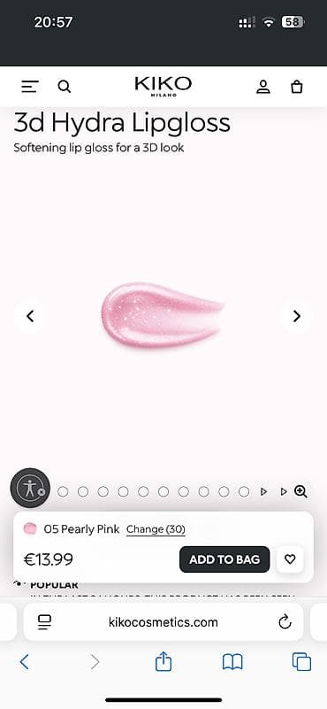 qaqa desti: KIKO MILANO 3DHydra Lipgloss 05 pearly pink rəngi Fevral ayında — 4